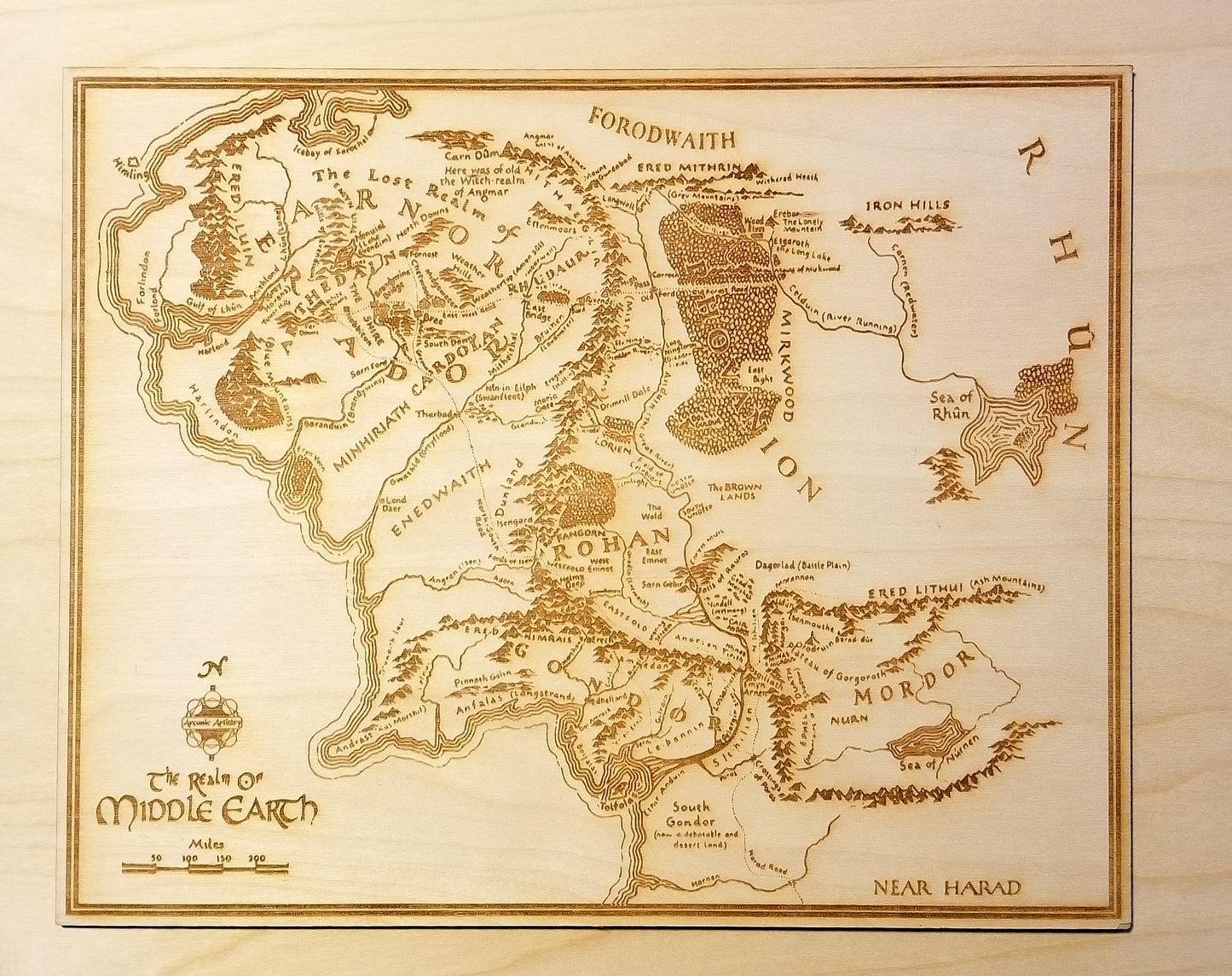 ME Laser Engraved Map